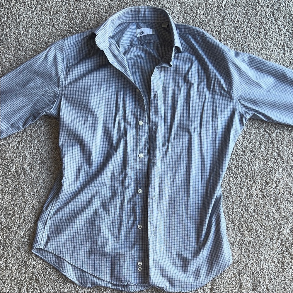 Men's Blue Checkered Shirt Slim Fit EUC